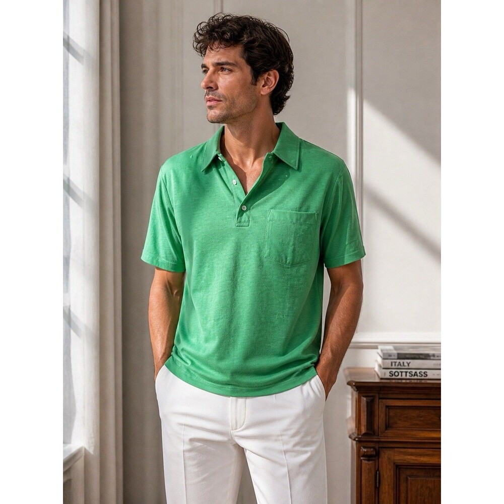 VTG NWOT Classic Collection Permanent Press Bright Green Lightweight Shirt  L